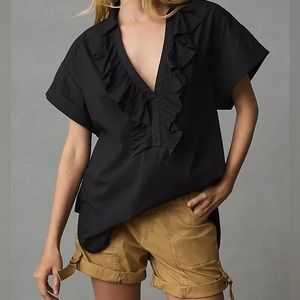 Anthropologie Pilco Reworked Ruffle Blouse